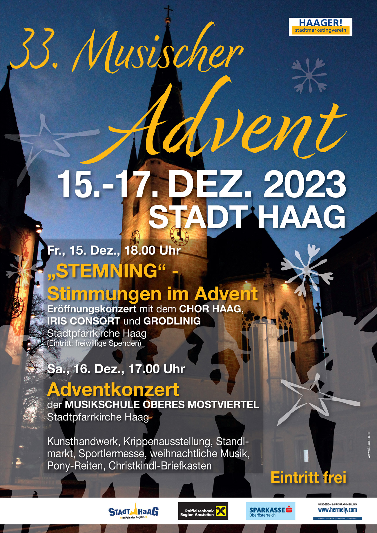 Musischer Advent von 15. bis 17. Dezember 2023 in Stadt Haag